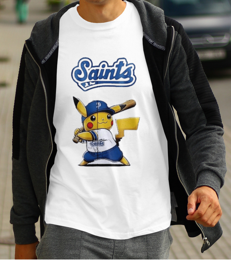 St Paul Saints Pikachu Baseball Collaboration T-Shirt