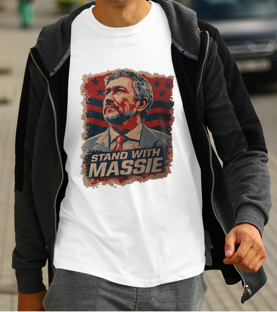 Stand With Massie Patriotic Political Artwork With Stars And Stripes T-Shirt
