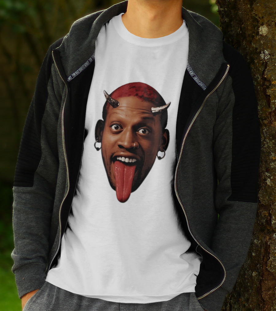 Dennis Rodman Big Face Devil Horns Chicago Bulls T-Shirt