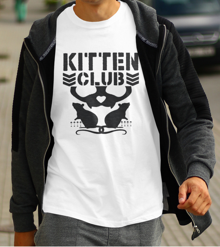 Kitten Club Distressed Pet Lover Cats With Heart T-Shirt