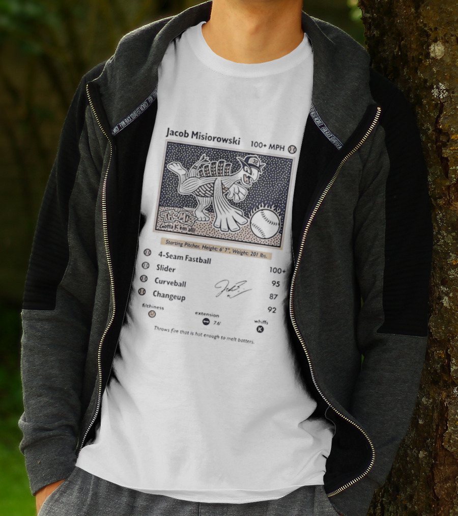 Jacob Misiorowski Milwaukee Brewers Baseball The Miz Gotta K Em All Pokémon Card Style 2026 T-Shirt