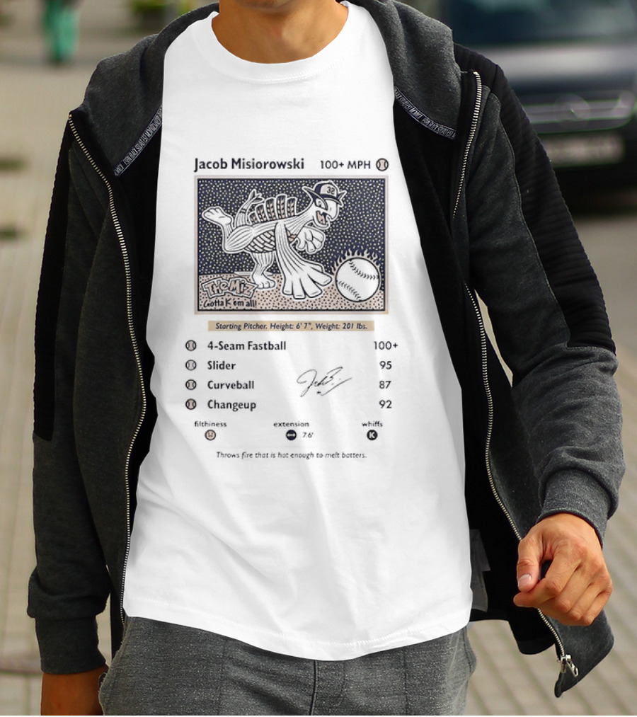 Jacob Misiorowski Milwaukee Brewers Baseball The Miz Gotta K Em All Pokémon Card Style 2026 T-Shirt