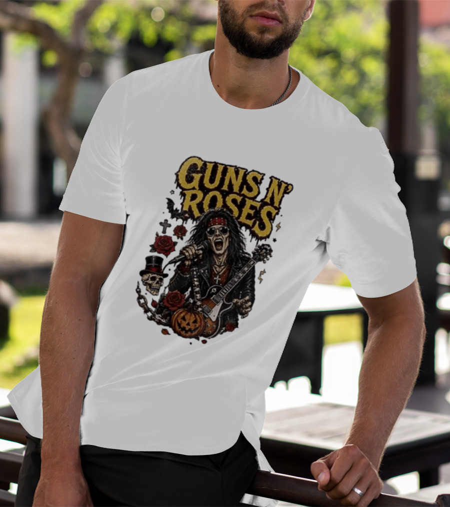 Guns N' Roses I'm A GNR Ghoul Appetite For Fright Halloween Rocks With Skulls And Pumpkins T-Shirt