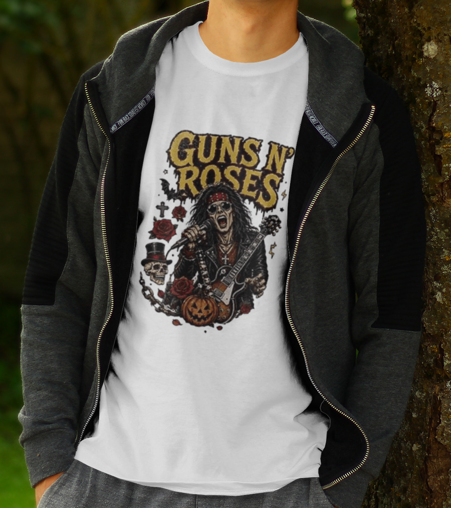 Guns N' Roses I'm A GNR Ghoul Appetite For Fright Halloween Rocks With Skulls And Pumpkins T-Shirt