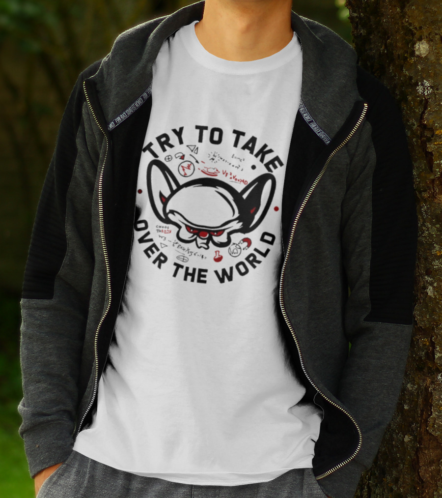 Try To Take Over The World Brain Cartoon T-Shirt