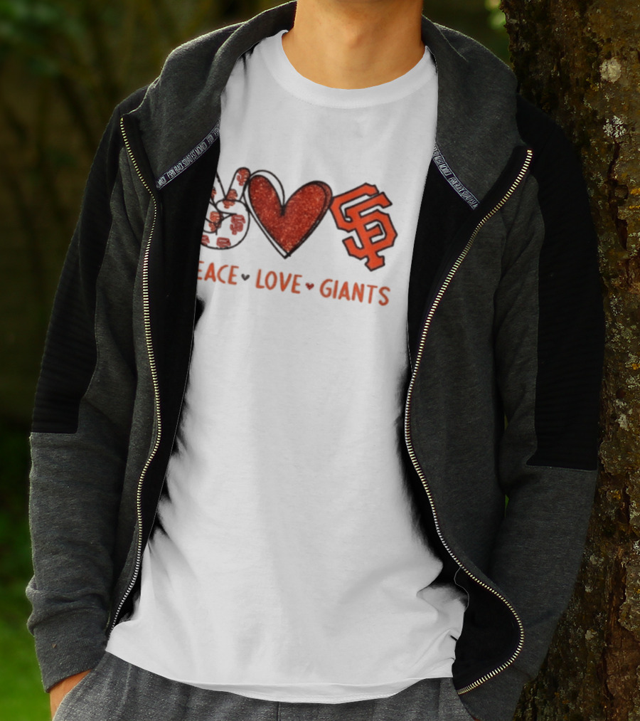 Peace Love Giants San Francisco Baseball Team T-Shirt