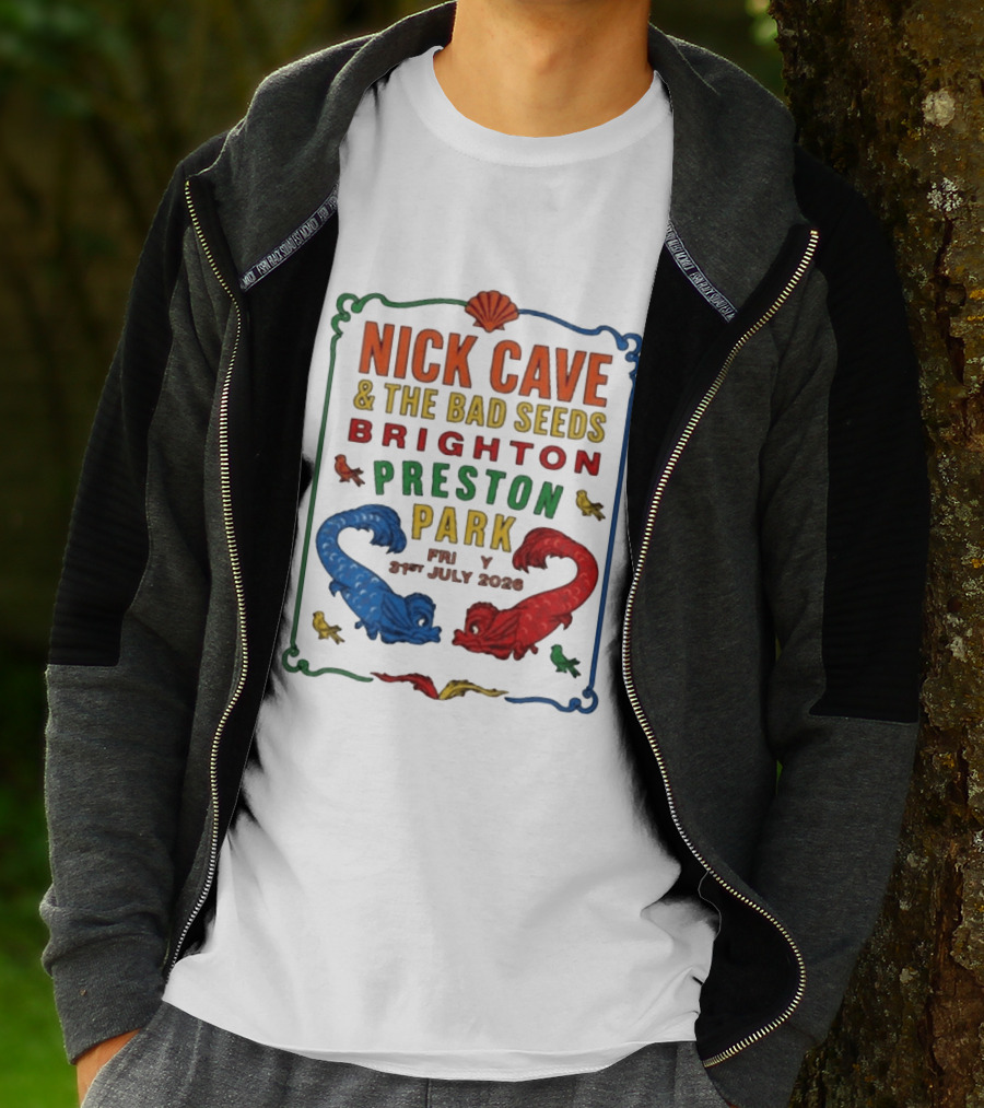 Nick Cave & The Bad Seeds Brighton Preston Park 31 July 2026 Colorful Dragons T-Shirt