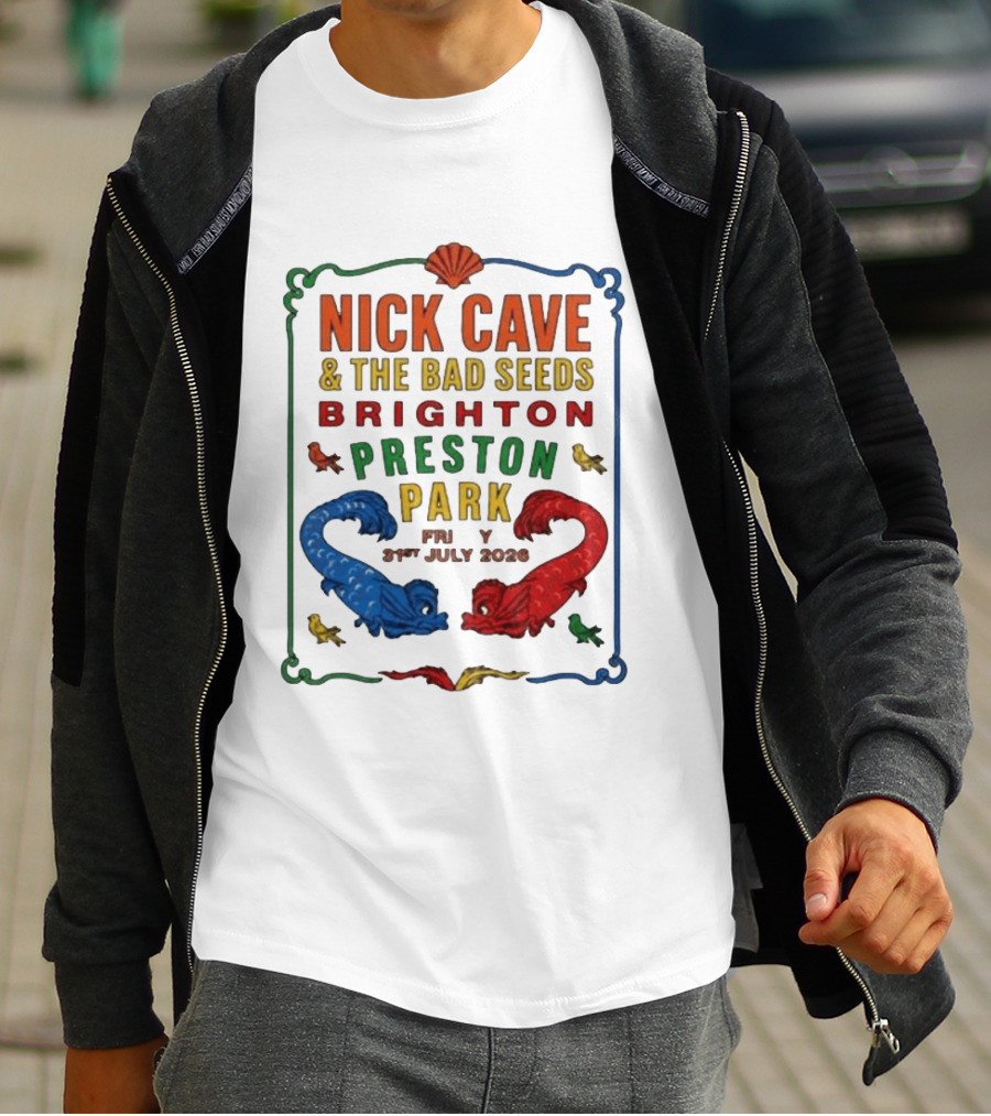 Nick Cave & The Bad Seeds Brighton Preston Park 31 July 2026 Colorful Dragons T-Shirt