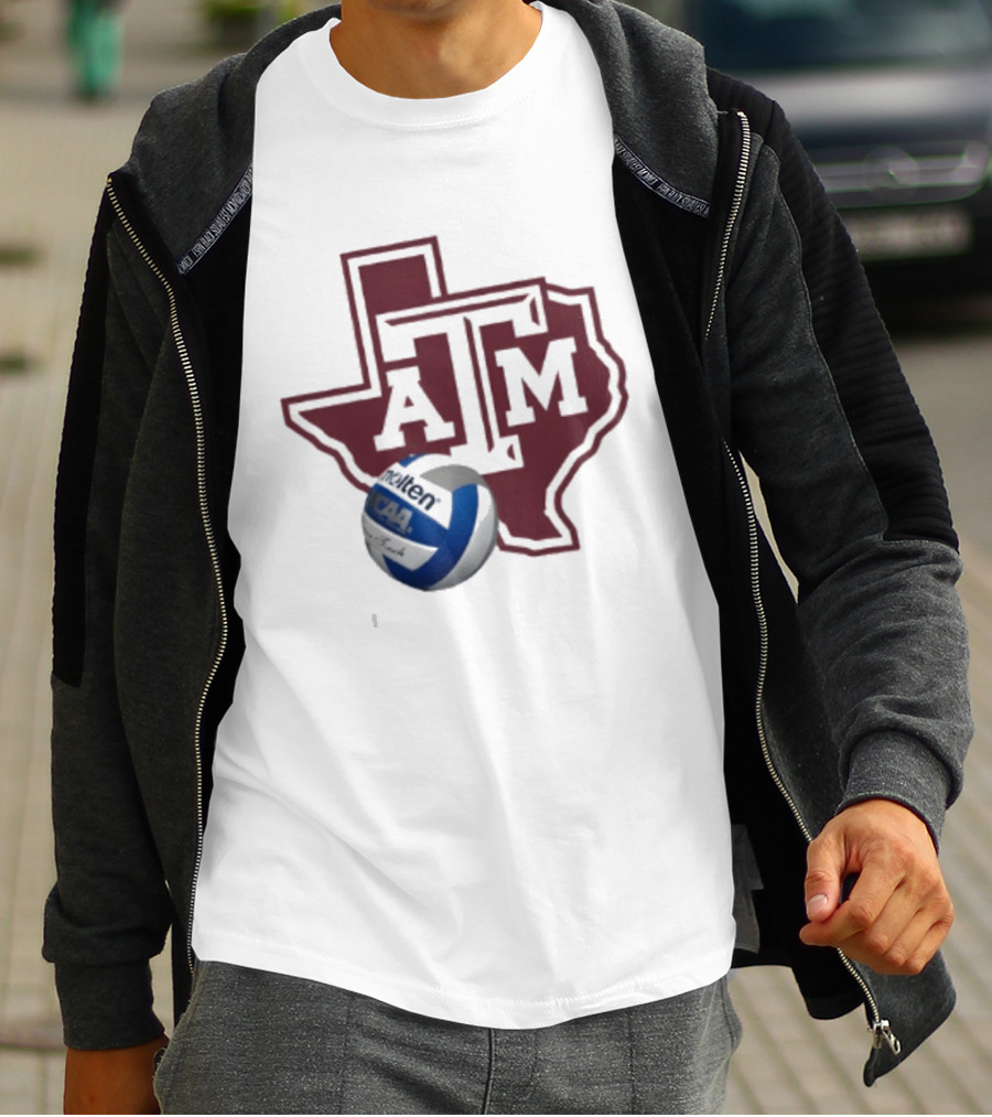 Texas A&M Aggies Volleyball Molten NCAA Map Team Spirit T-Shirt