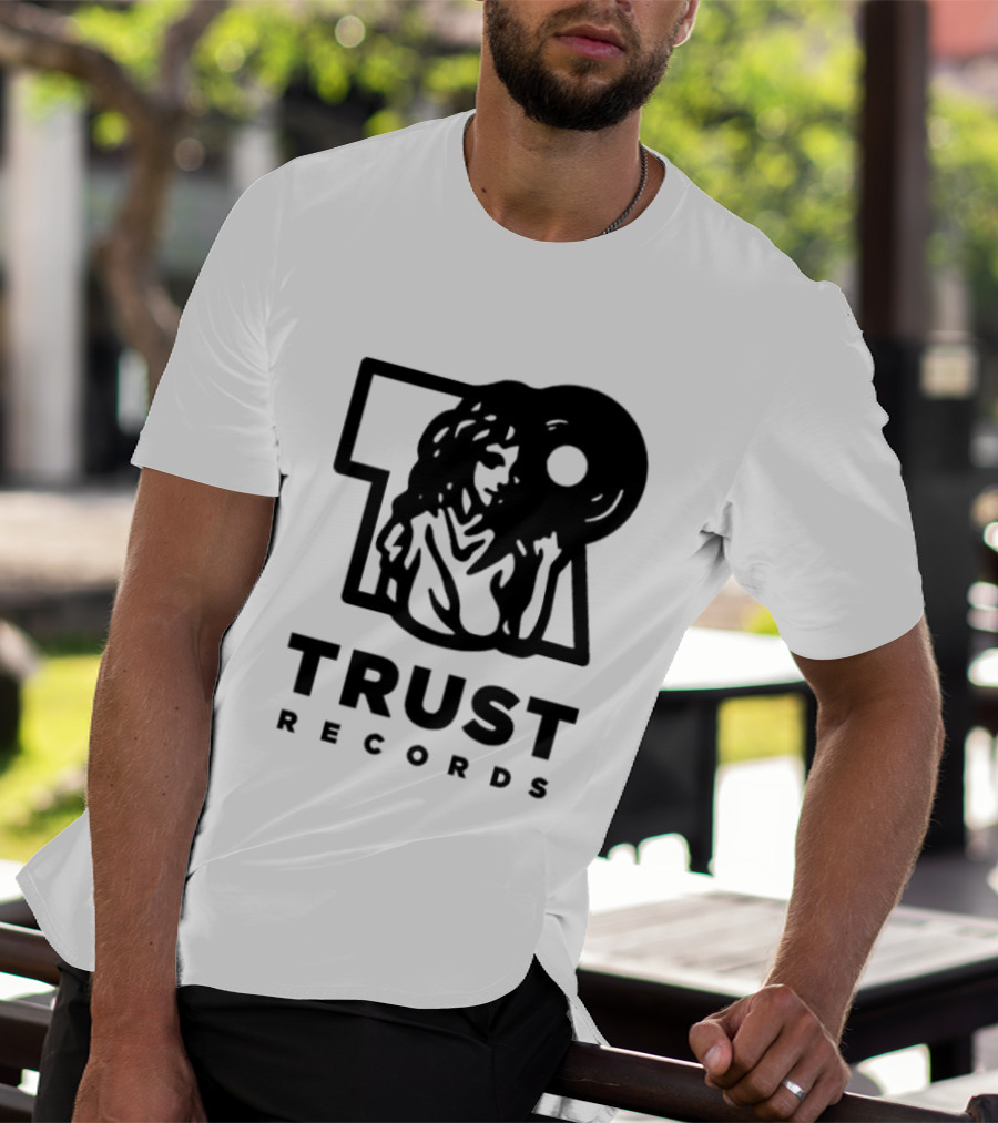 Trust Records Vinyl Spinning Woman T-Shirt