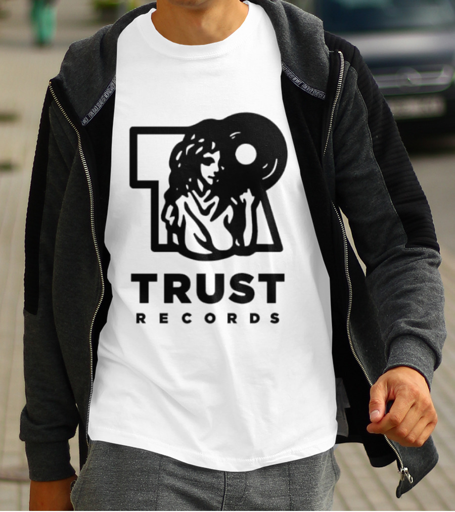 Trust Records Vinyl Spinning Woman T-Shirt
