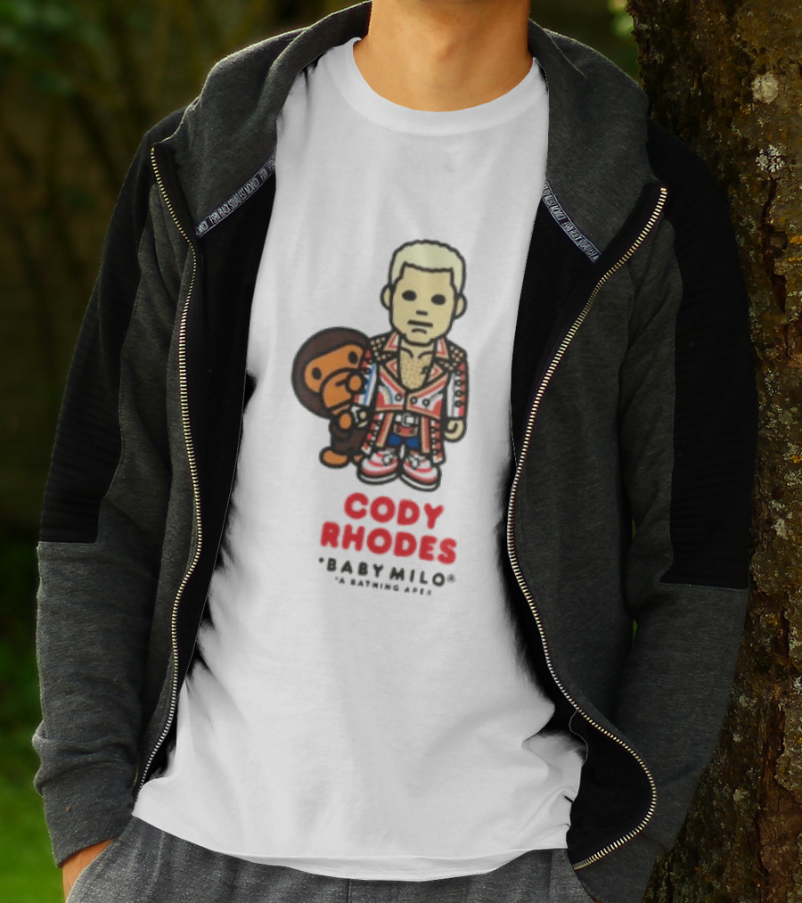 Cody Rhodes Baby Milo Wrestling Mens White Wwe Collaboration T-Shirt