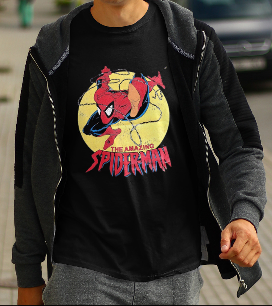 Amazing Spider Man Distressed Marvel Superhero Webslinger T-Shirt