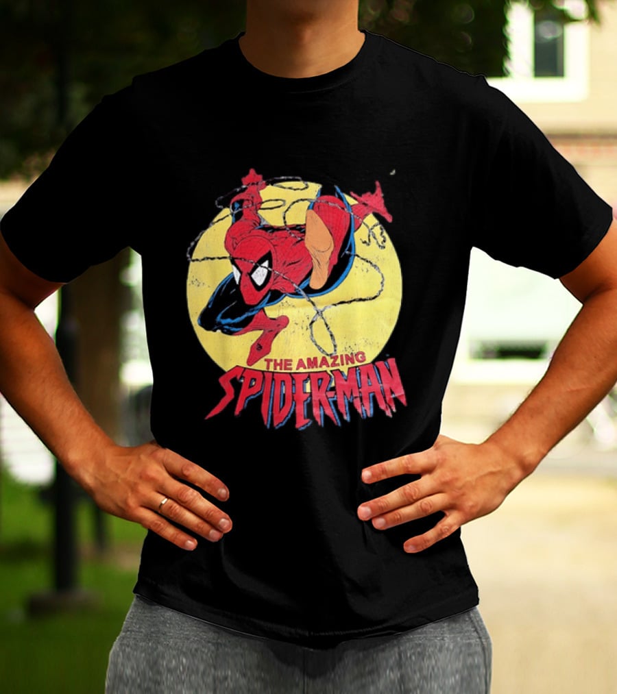 Amazing Spider Man Distressed Marvel Superhero Webslinger T-Shirt