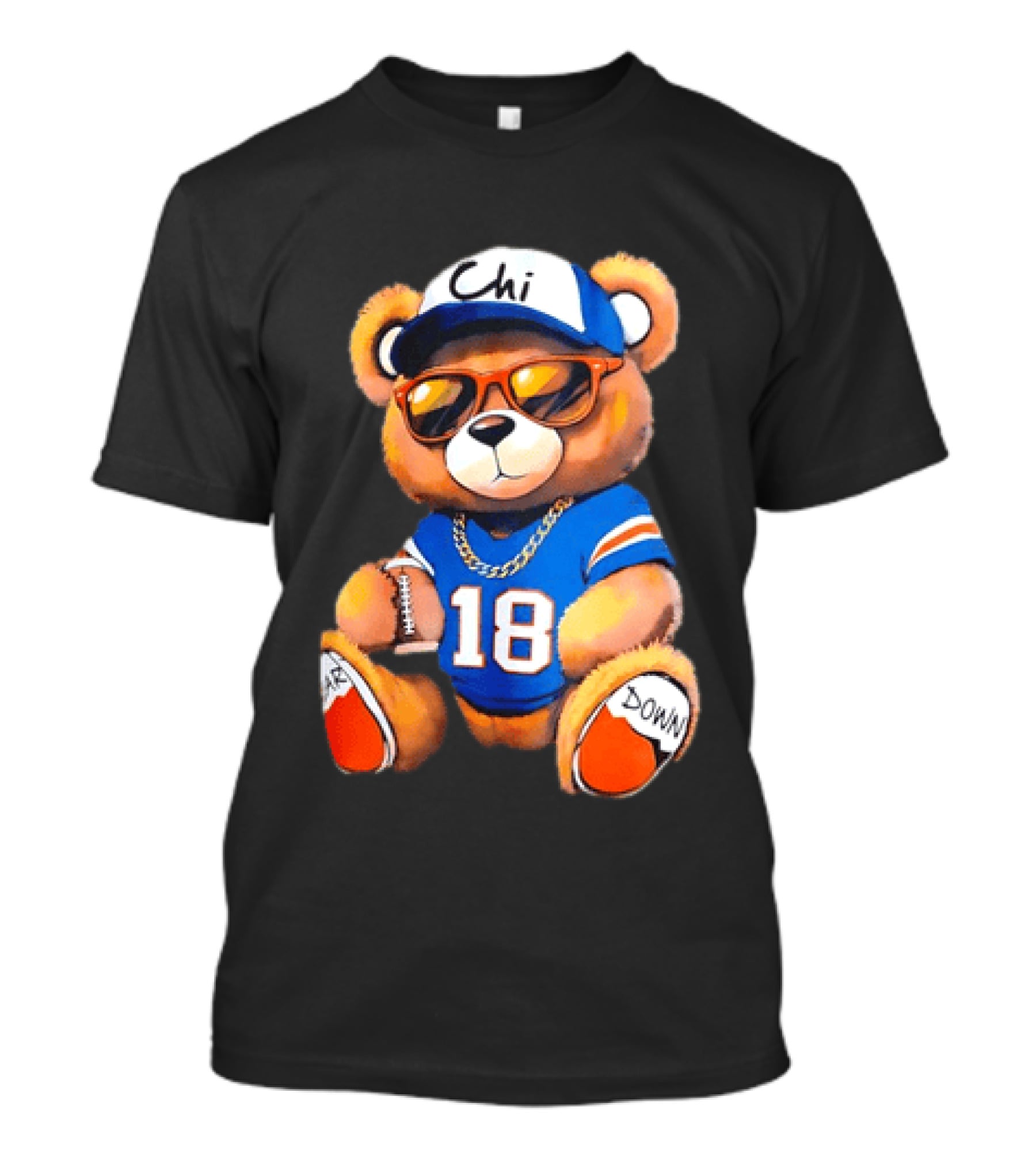 Bear Down Chi 18 Teddy Bear Football Fan Gear T-Shirt