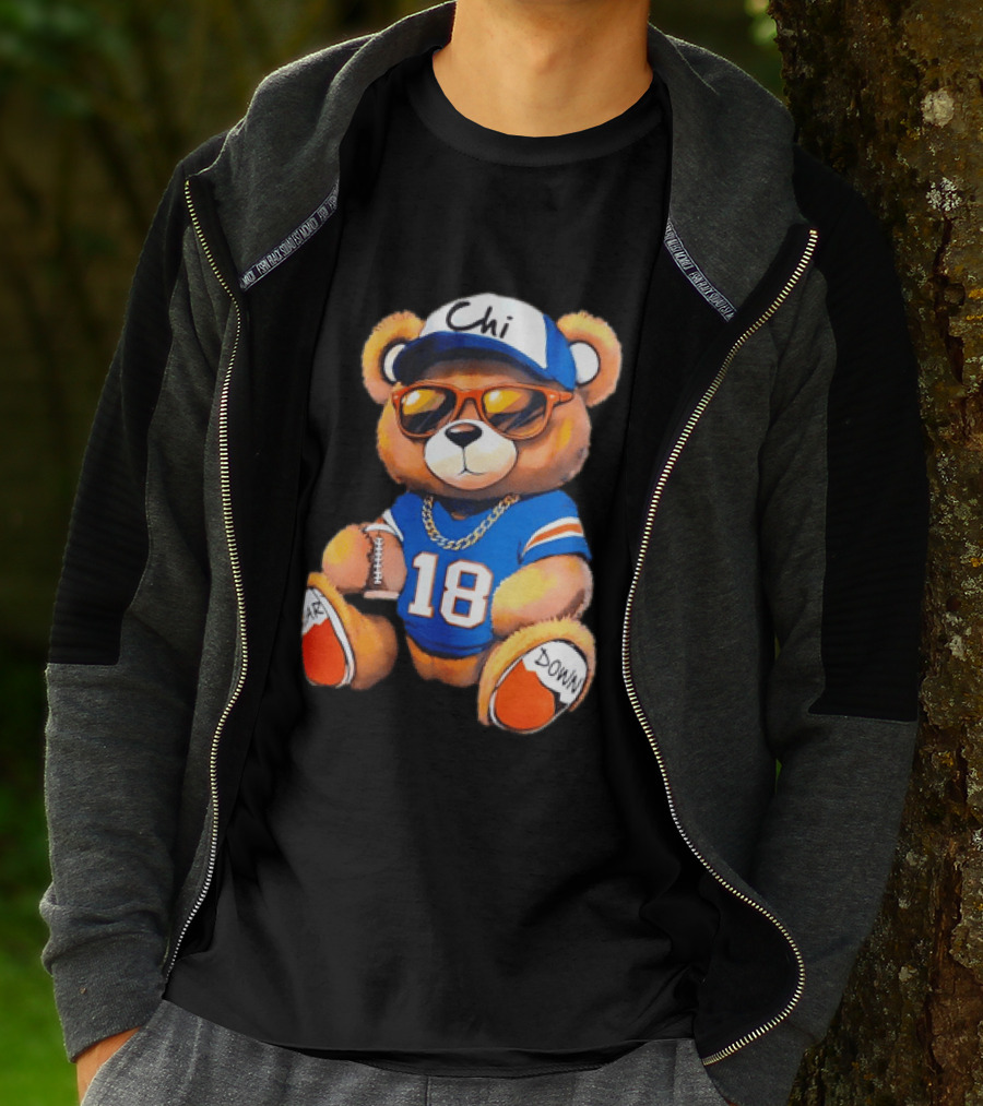 Bear Down Chi 18 Teddy Bear Football Fan Gear T-Shirt
