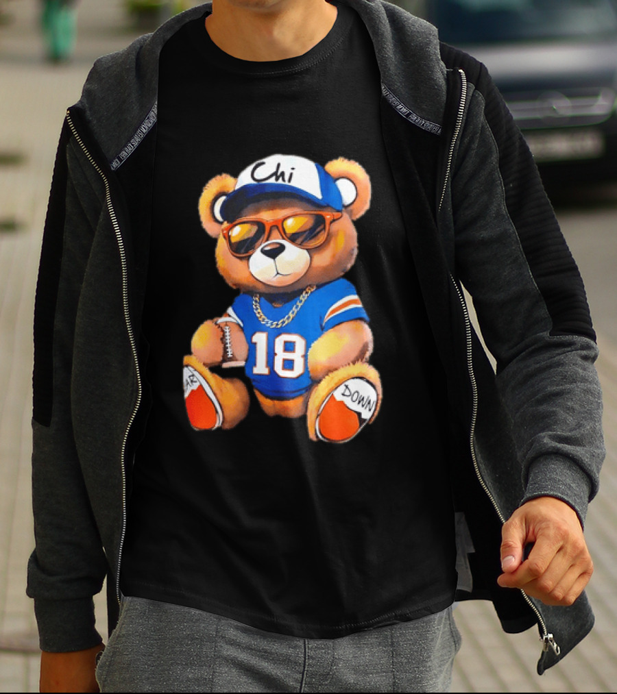 Bear Down Chi 18 Teddy Bear Football Fan Gear T-Shirt