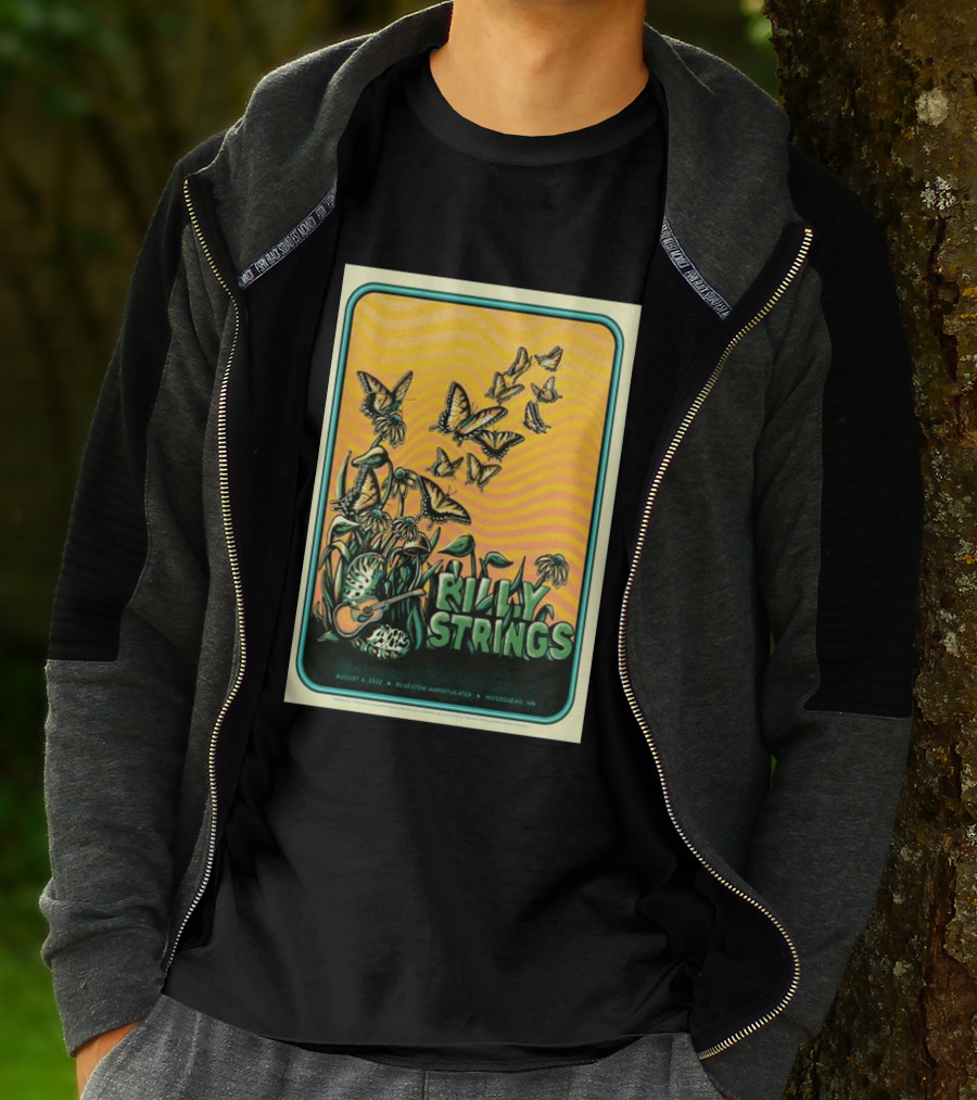 Billy Strings Bluestem Amphitheater August 6 2022 Butterfly Moorehead MN T-Shirt