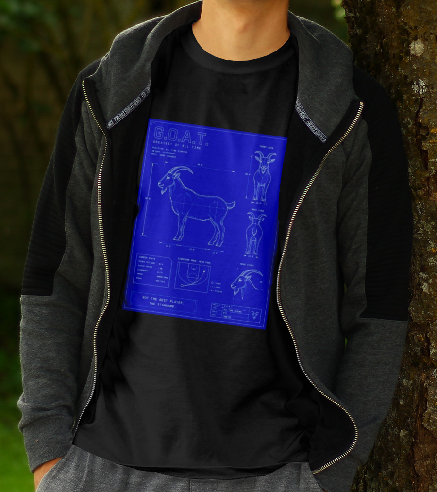 G.O.A.T. Greatest Of All Time Basketball Fall Blueprint Meme T-Shirt