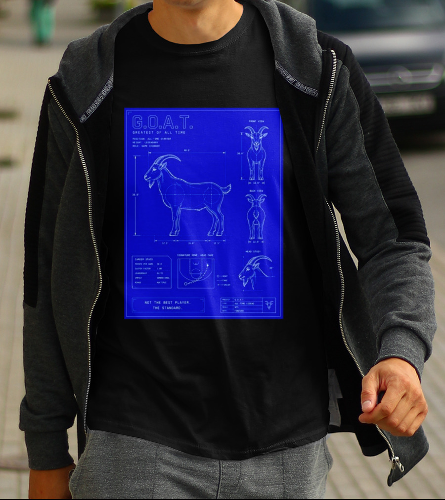 G.O.A.T. Greatest Of All Time Basketball Fall Blueprint Meme T-Shirt