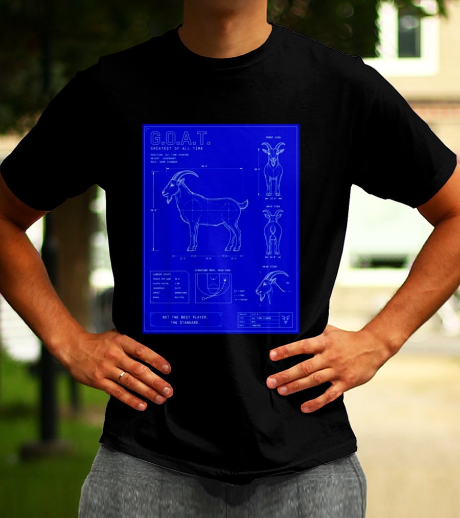 G.O.A.T. Greatest Of All Time Basketball Fall Blueprint Meme T-Shirt