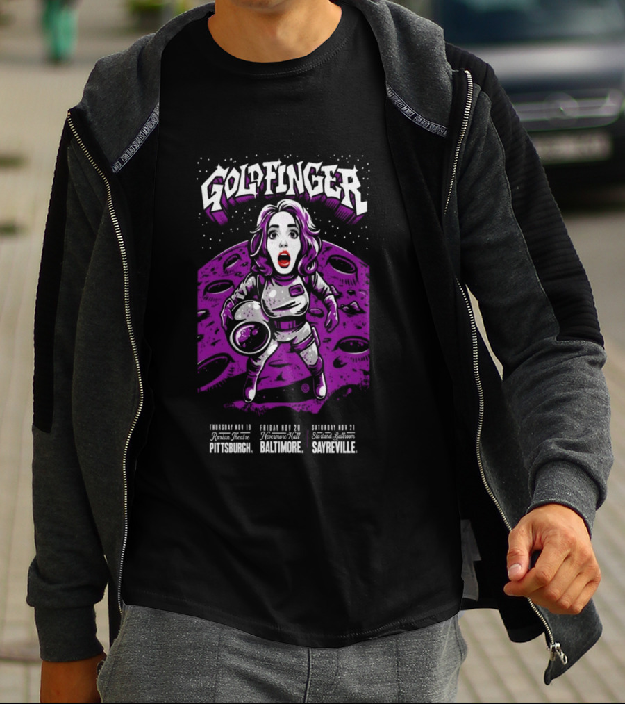 GOLDFINGER Tour 2026 Nov 19 21 Astronaut Theme McKees Rocks Baltimore Sayreville T-Shirt