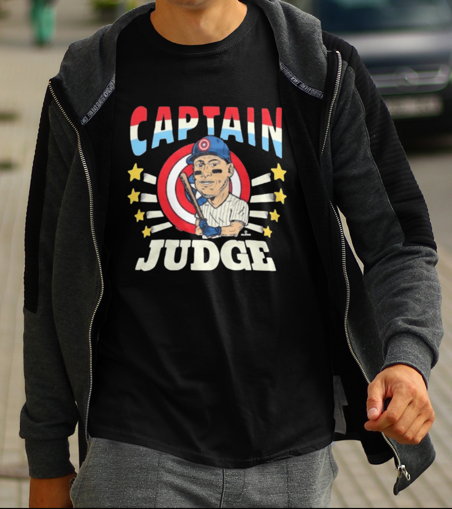 Captain America Judge Baseball Caricature Stars T-Shirt