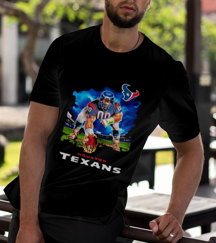 Houston Texans Ferocious Football Player NFL Team Spirit Challenge T-Shirt