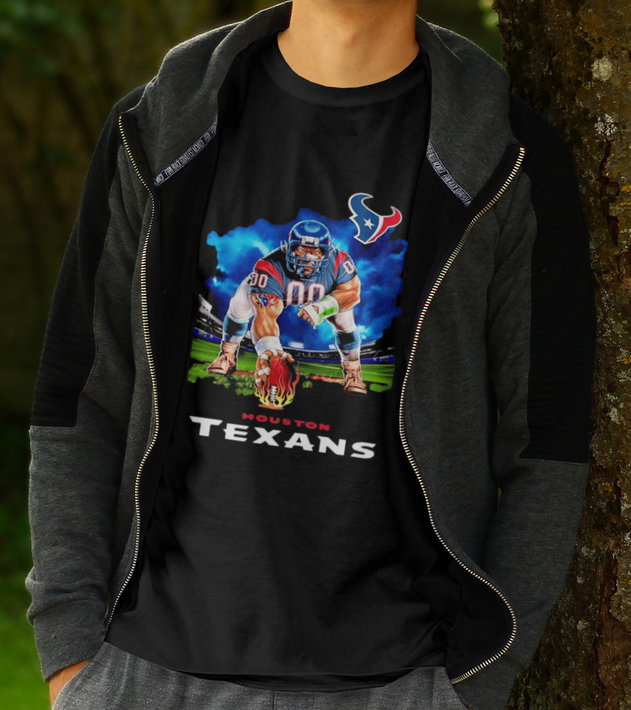 Houston Texans Ferocious Football Player NFL Team Spirit Challenge T-Shirt