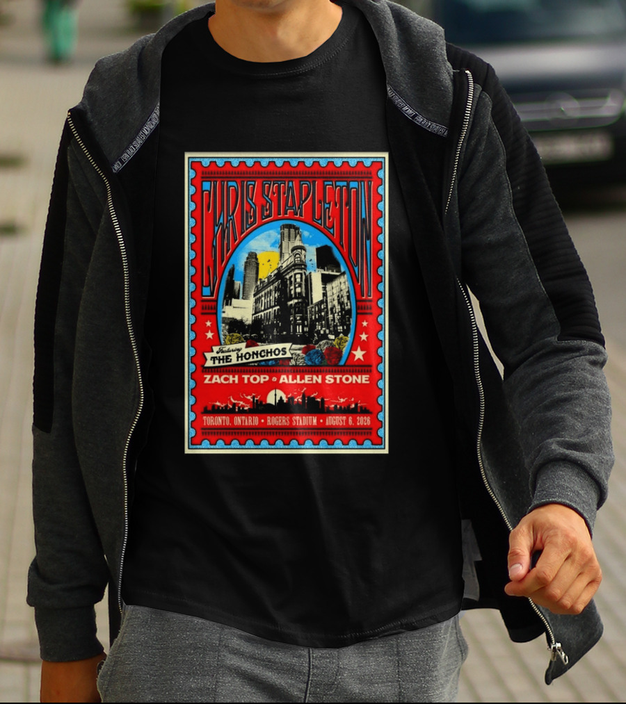 Chris Stapleton Featuring The Honchos Zach Top Allen Stone Toronto Rogers Stadium August 6 2026 T-Shirt