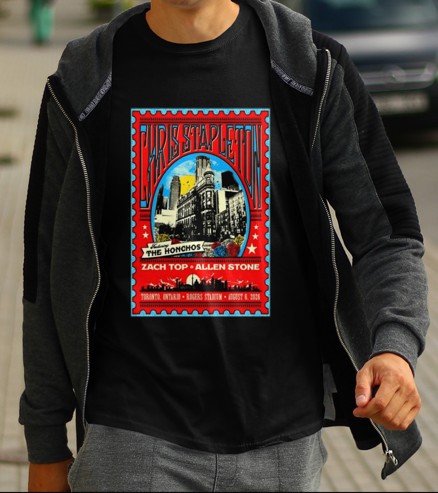 Chris Stapleton Featuring The Honchos Zach Top Allen Stone Rogers Stadium Toronto August 6 2026 T-Shirt