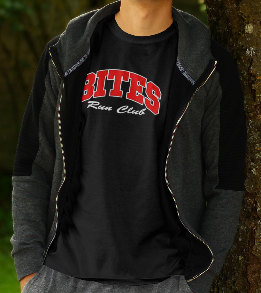 Bites Run Club Classic Style Sports Lettering T-Shirt