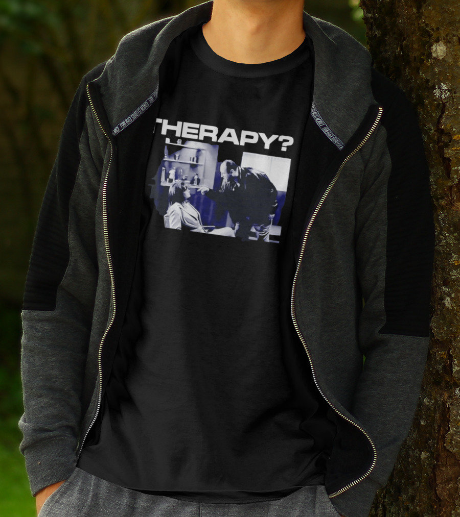 Tony Soprano Theraphy Pointing At Dr Melfi Black White Session T-Shirt
