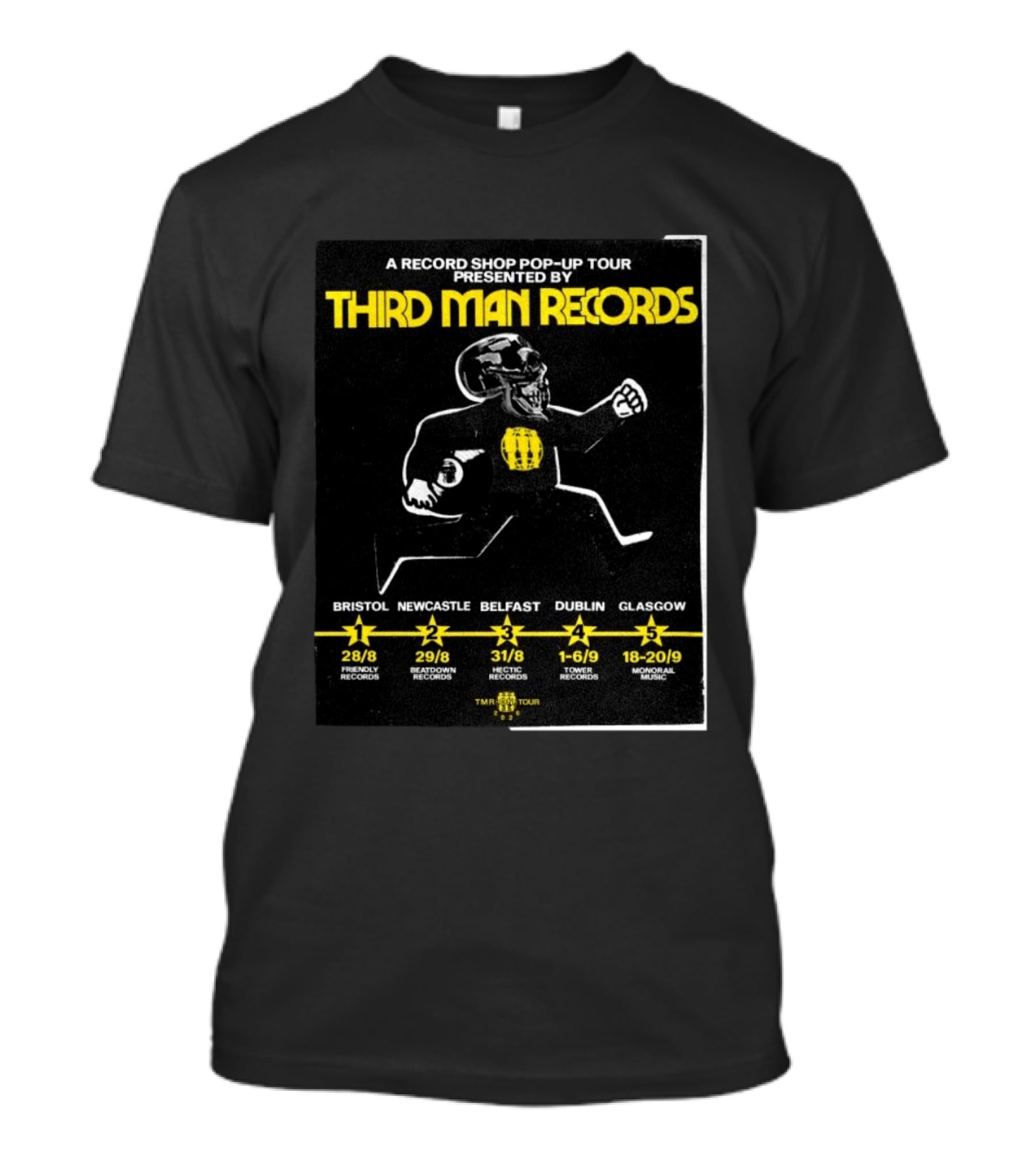 Third Man Records A Record Shop Pop Up Tour Bristol Newcastle Belfast Dublin Glasgow 2023 T-Shirt