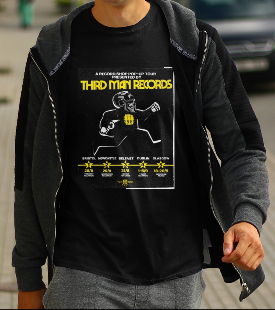Third Man Records A Record Shop Pop Up Tour Bristol Newcastle Belfast Dublin Glasgow 2023 T-Shirt