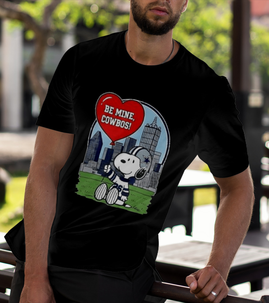 Dallas Cowboys Snoopy Be Mine Valentine 2026 Skyline T-Shirt