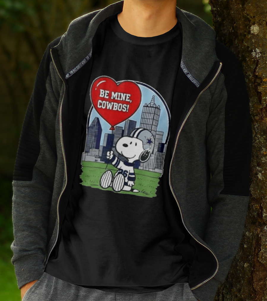 Dallas Cowboys Snoopy Be Mine Valentine 2026 Skyline T-Shirt