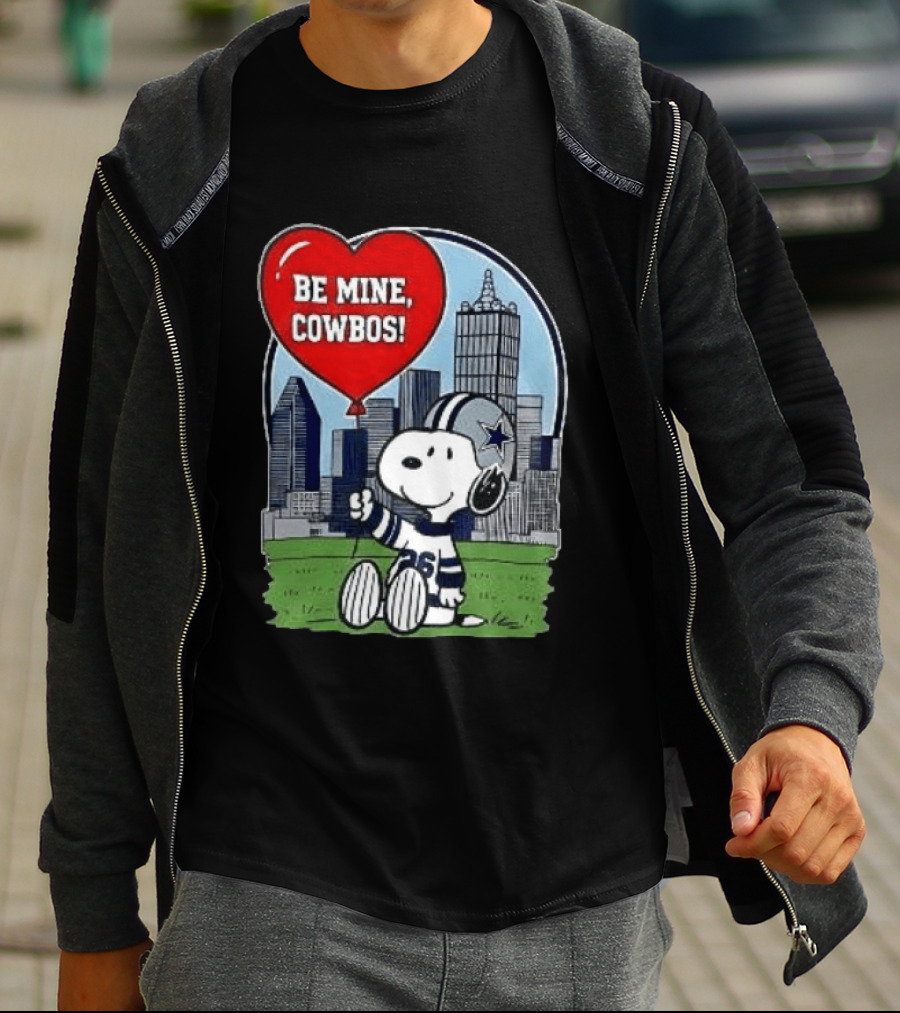 Dallas Cowboys Snoopy Be Mine Valentine 2026 Skyline T-Shirt