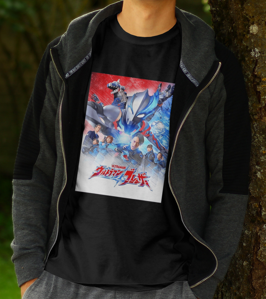 Ultraman Blazar Cast And Characters With Heroic Action Scene T-Shirt