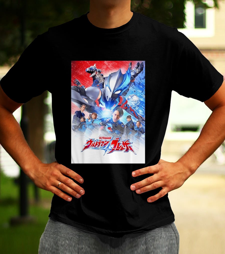 Ultraman Blazar Cast And Characters With Heroic Action Scene T-Shirt