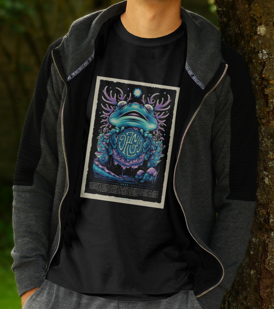 Dizgo 2026 Tour Frog And Mushrooms Psychedelic T-Shirt