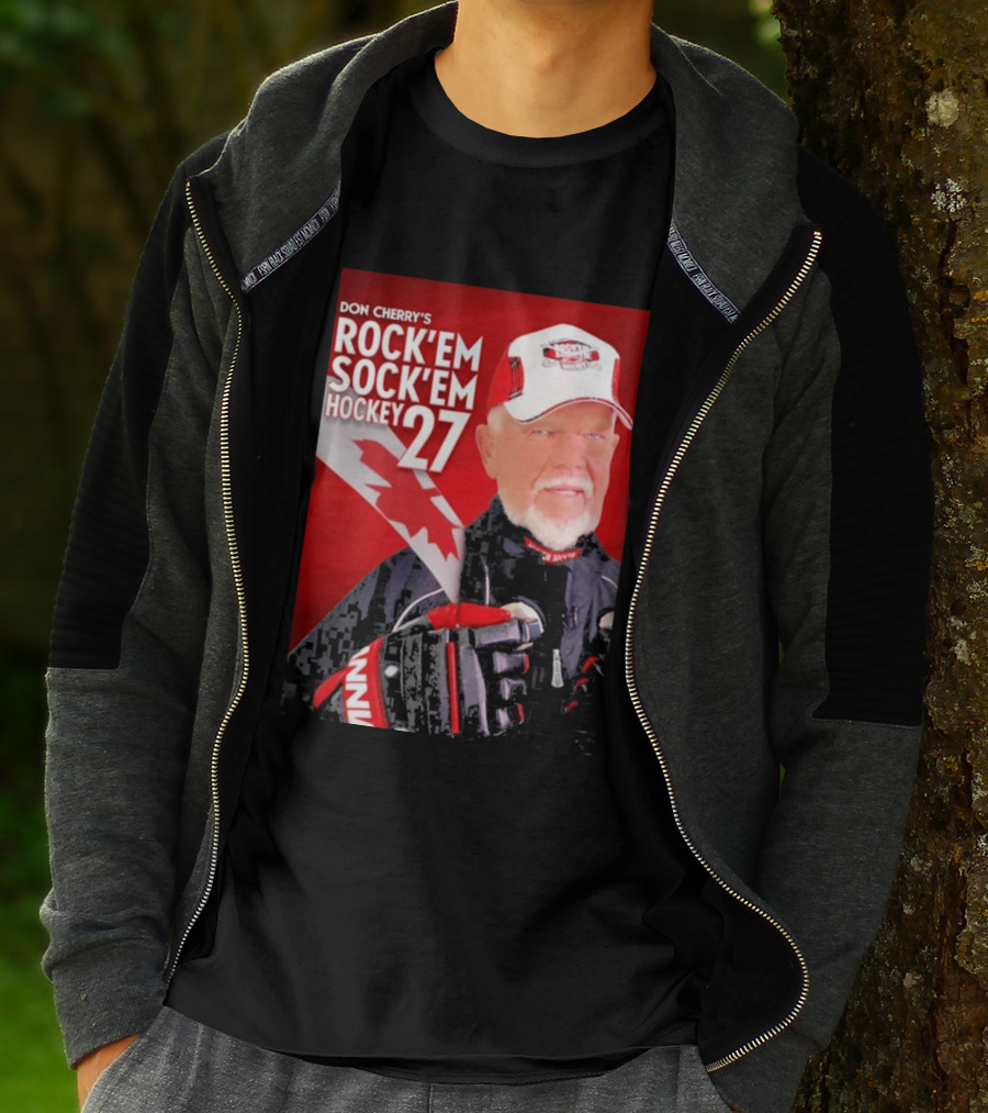Don Cherry's Rock'em Sock'em Hockey 27 Maple Leaf Hat And Gloves Canada T-Shirt