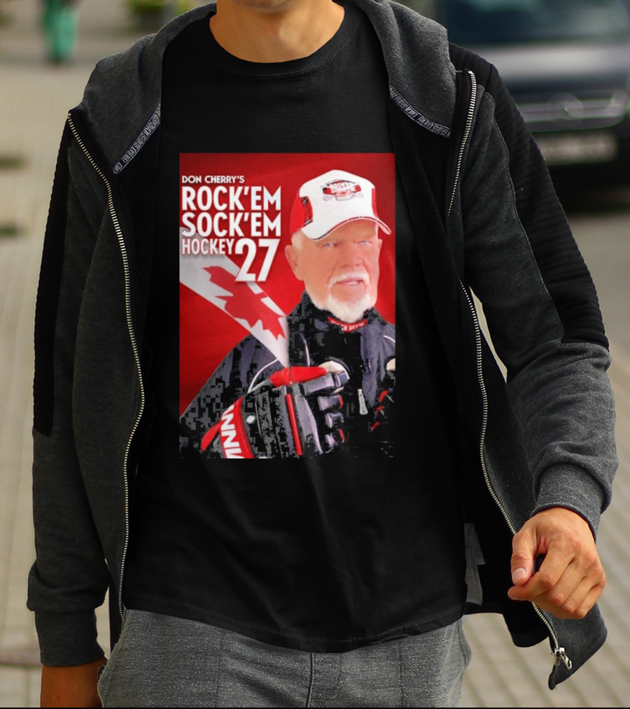 Don Cherry's Rock'em Sock'em Hockey 27 Maple Leaf Hat And Gloves Canada T-Shirt
