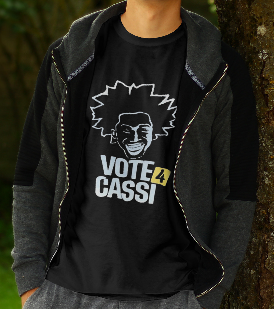 Vote 4 Cassi Spiky Afro Smiling Line T-Shirt
