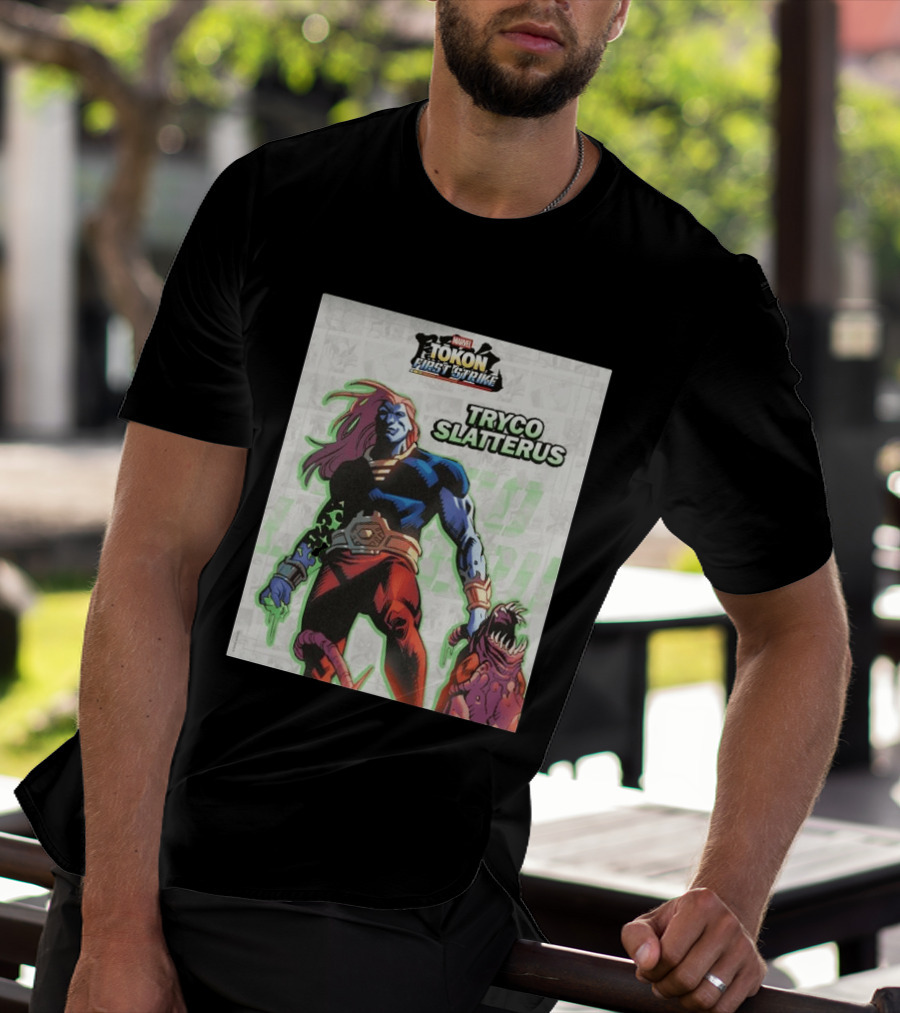 Marvel Tokon First Strike Tryco Slatterus Character With Creature T-Shirt
