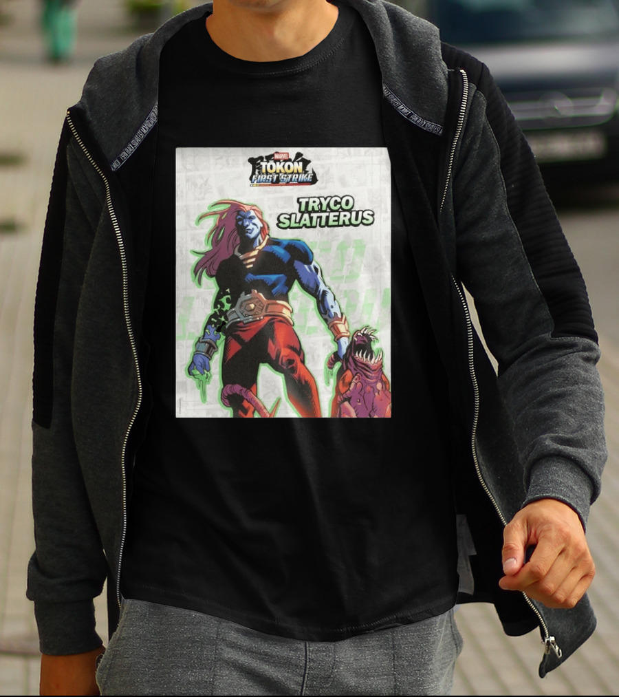 Marvel Tokon First Strike Tryco Slatterus Character With Creature T-Shirt