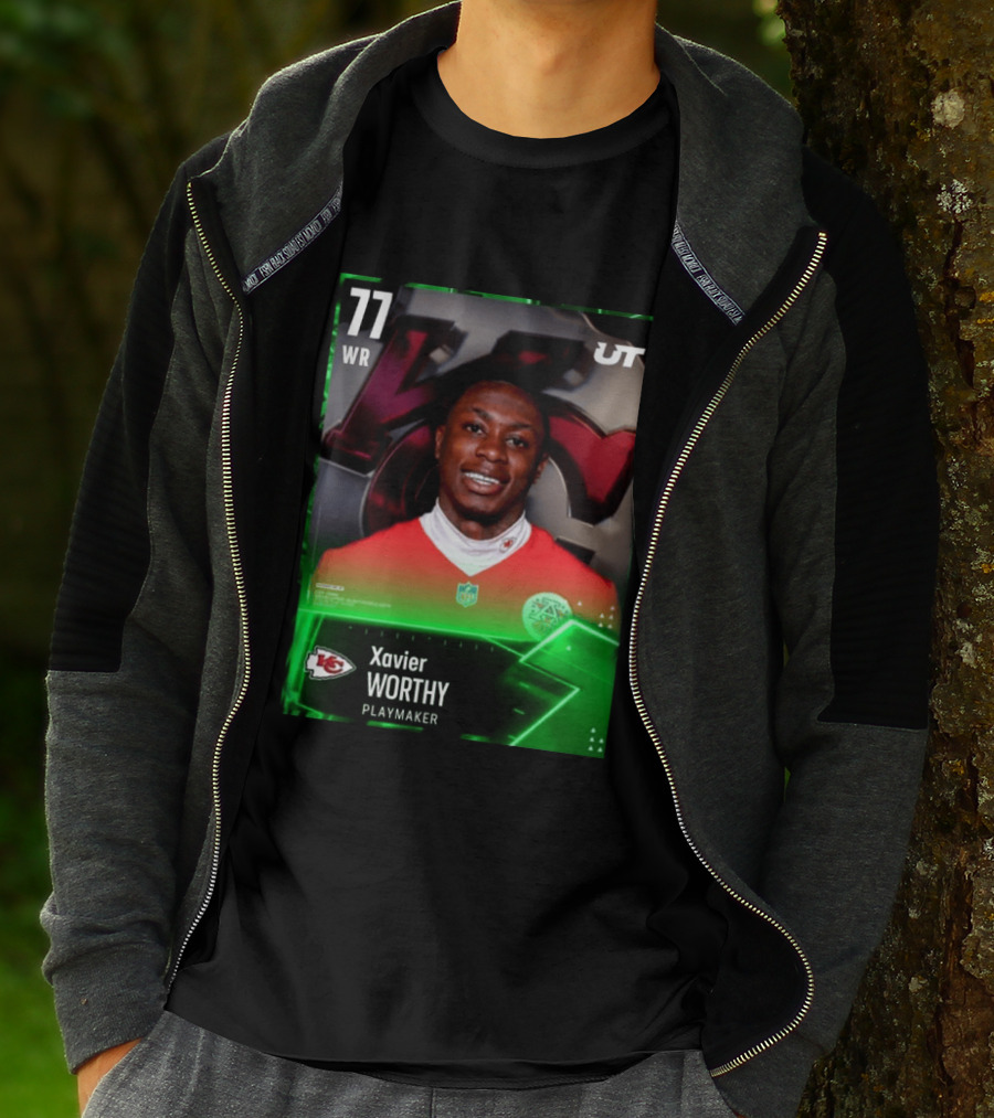 Xavier Worthy Kansas City Chiefs WR 77 Playmaker UT NFL T-Shirt