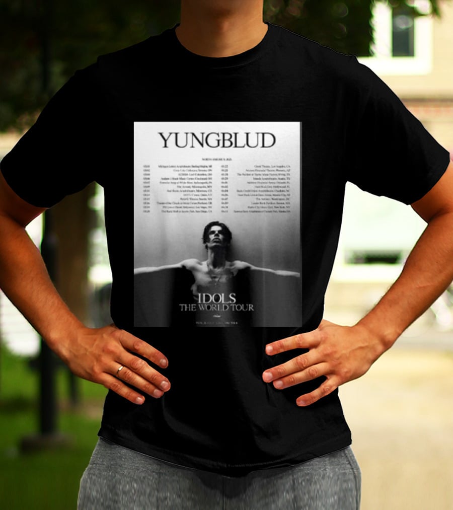 YUNGBLUD Idols The World Tour North America 2026 Schedule Dates Mockup Two Side T-Shirt