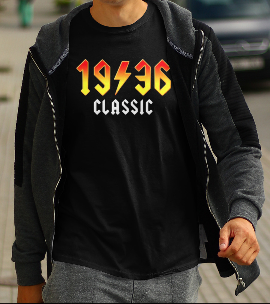 Original 90th Birthday Classic 1936 Rock Band Lightning Bolt T-Shirt