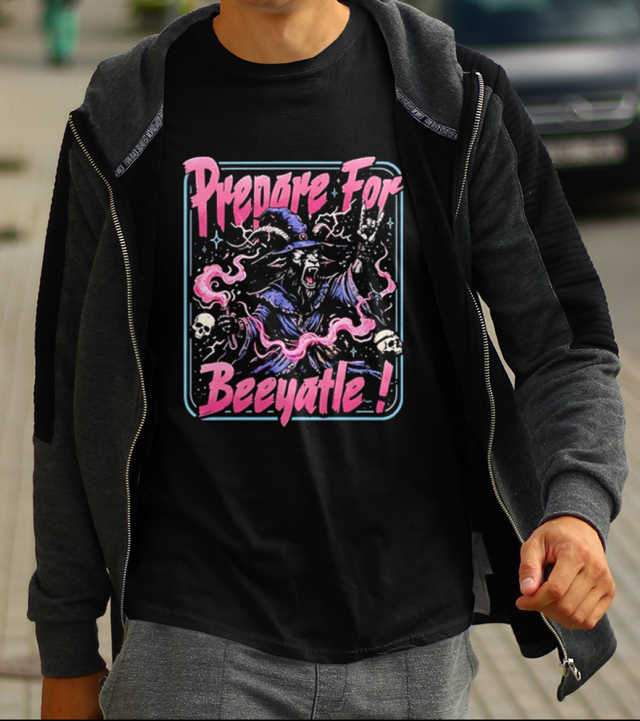 Prepare For Beeyatle Goat Wizard Metal Magic Skulls T-Shirt